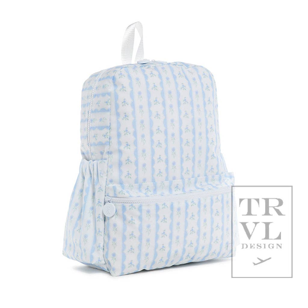 Backpacker - Backpack Ribbon Floral Blue - Premium Backpack from TRVL Design - Just $64.95! Shop now at Pat's Monograms
