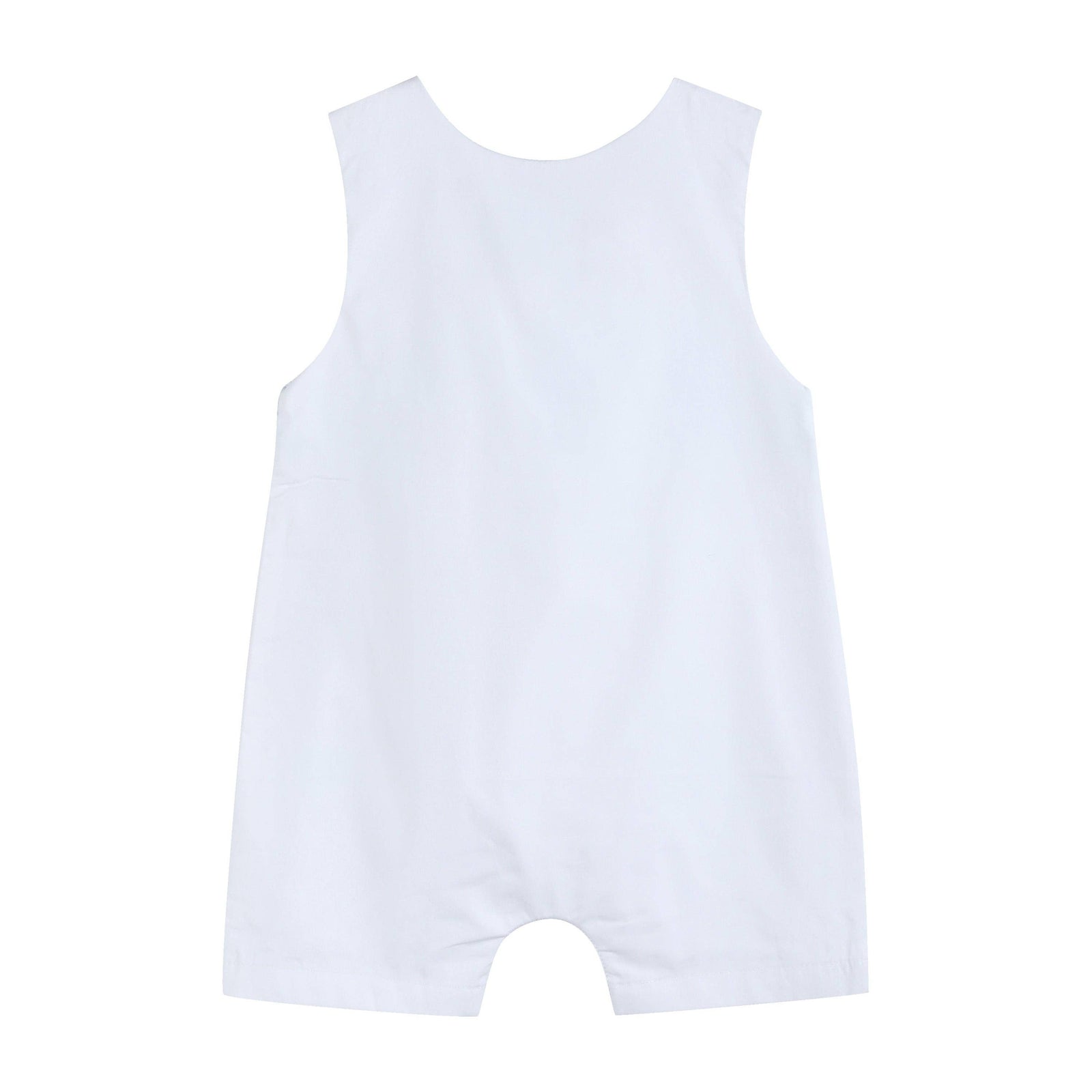 White and Blue Holy Crosses Smocked Overalls - Premium Baby & Toddler Outfits from Lil Cactus - Just $38.95! Shop now at Pat's Monograms