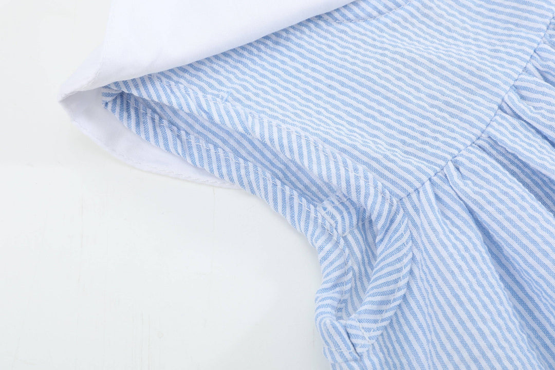 Blue Bunnies Seersucker Yoke Dress - Premium Baby & Toddler Dresses from Lil Cactus - Just $39.95! Shop now at Pat's Monograms