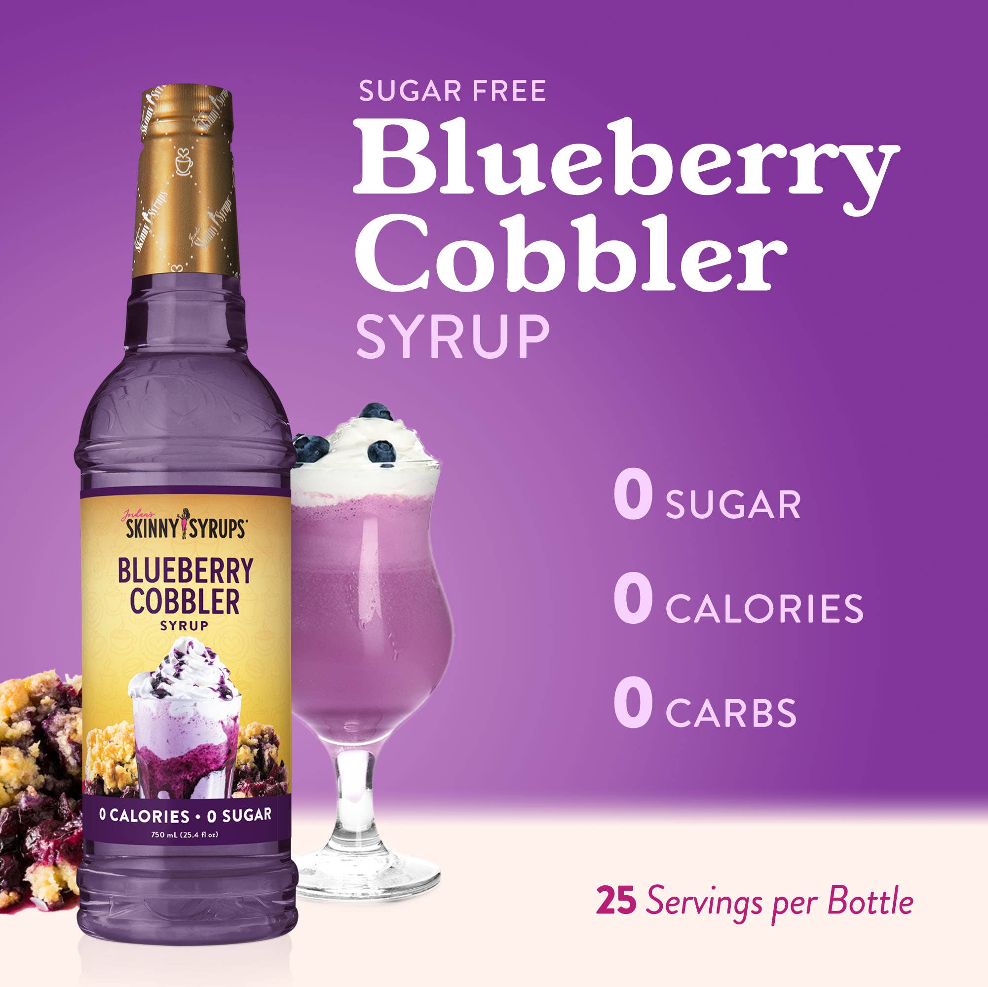 Sugar Free Blueberry Cobbler Syrup - Premium drink mix from Jordan's Skinny Mixes - Just $9.59! Shop now at Pat's Monograms