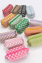 CHECKER MAKEUP COSMETIC POUCH BAG — JOSSLYN by Wall to Wall Cosmetic Bag