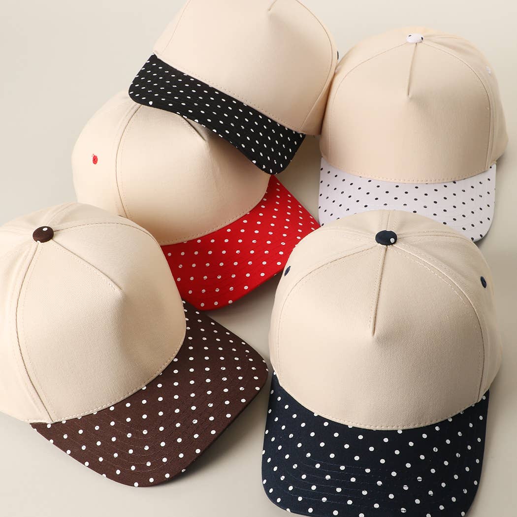SMALL POLKA DOT Brim Two-Tone Trucker Hat — Fashion City