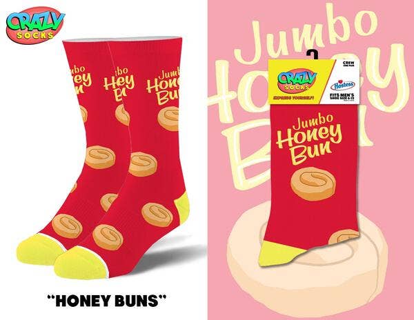 Honey Buns - Crazy Socks - Mens Crew Folded - Premium socks from Crazy Socks - Just $7! Shop now at Pat's Monograms