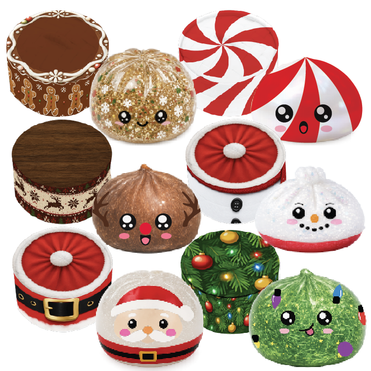Fun Doh Christmas Dumpling Squishy Toy 12pc Holiday Display — Novelty Brands
