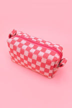 CHECKER MAKEUP COSMETIC POUCH BAG — JOSSLYN by Wall to Wall Cosmetic Bag