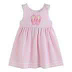 Pink Seersucker Pom Pom Flipflops Dress — Lil Cactus