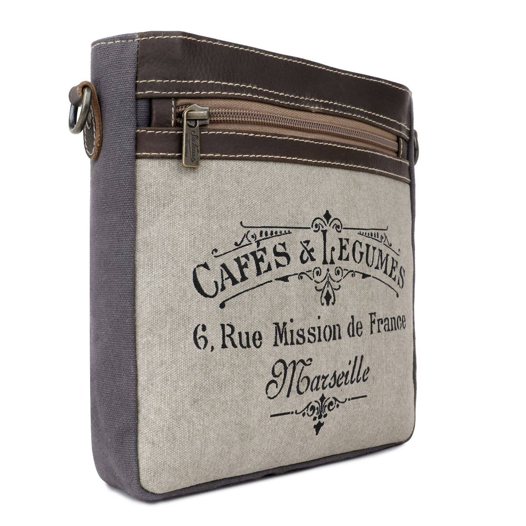 Canvas & Leather Women Crossbody - Silver/Davy's Gray - Premium  from Sixtease Bags USA - Just $34.95! Shop now at Pat's Monograms