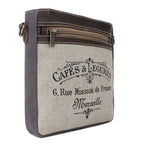 Canvas & Leather Women Crossbody - Silver/Davy's Gray — Sixtease Bags USA