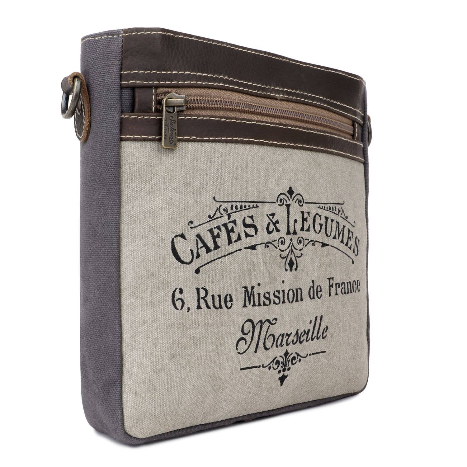 Canvas & Leather Women Crossbody - Silver/Davy's Gray - Premium  from Sixtease Bags USA - Just $34.95! Shop now at Pat's Monograms
