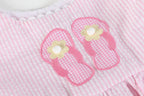 Pink Seersucker Pom Pom Flipflops Dress — Lil Cactus