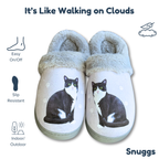 Black & White Cat Snuggs Slipper — E&S Pets Slippers