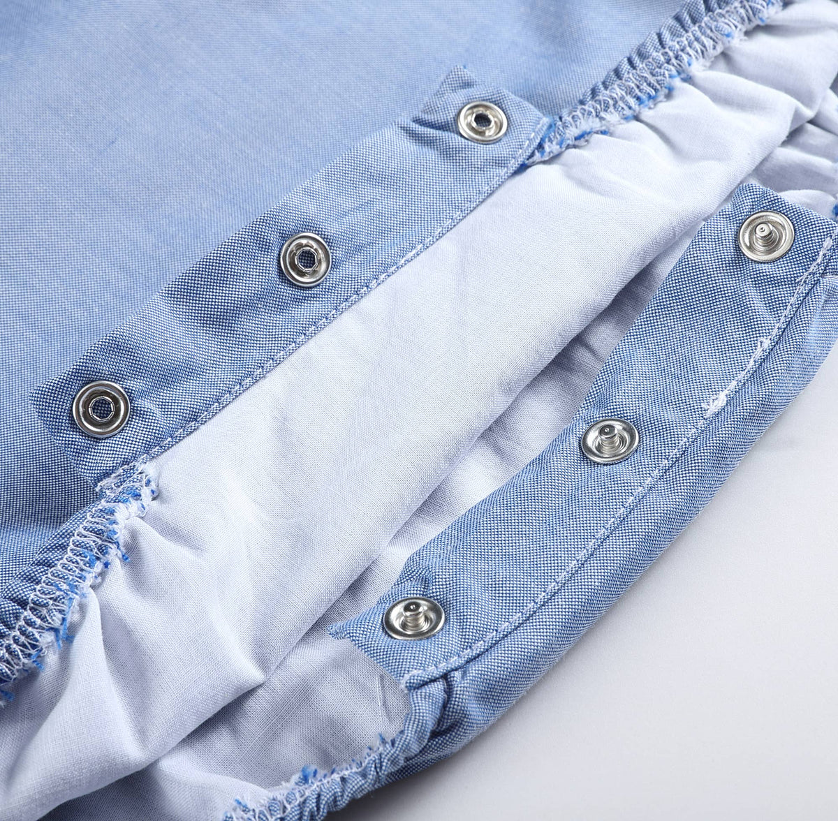 Classic Blue Denim Style Baby Bubble Romper — Lil Cactus Baby & Toddler Outfits