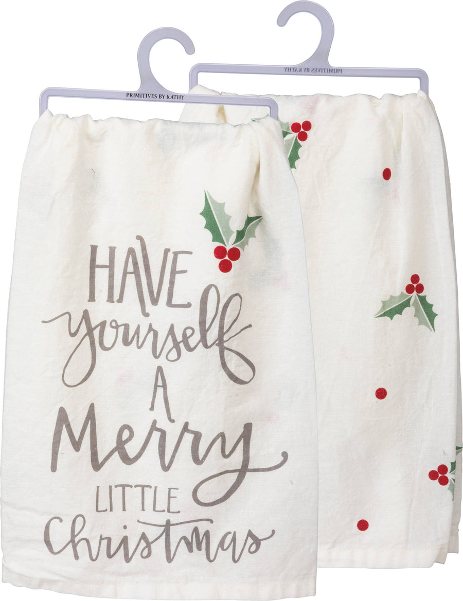 Have Yourself A Merry Christmas Holly Kitchen Towel - Premium Kitchen Towel from Primitives by Kathy - Just $10.95! Shop now at Pat's Monograms