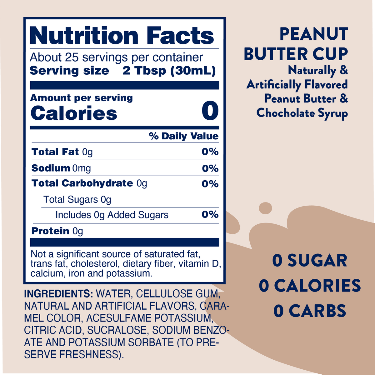 Sugar Free Peanut Butter Cup Syrup — Jordan's Skinny Mixes drink mix
