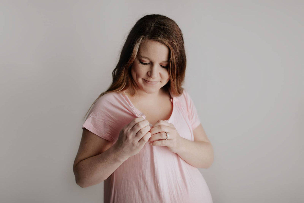 Light Pink Mommy Labor and Delivery/ Nursing Gown — Three Little Tots Maternity Clothing