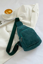 Corduroy Zipper Sling Bag — UNISHE Bags and Totes