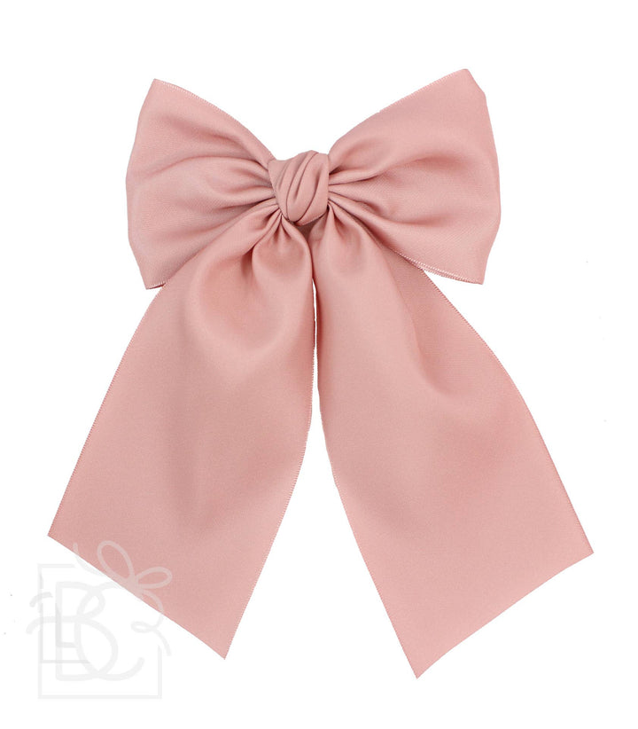 Matte Satin Longtail Hair Bow with Euro Knot - Premium Hairbows from Beyond Creations, LLC - Just $19.95! Shop now at Pat's Monograms