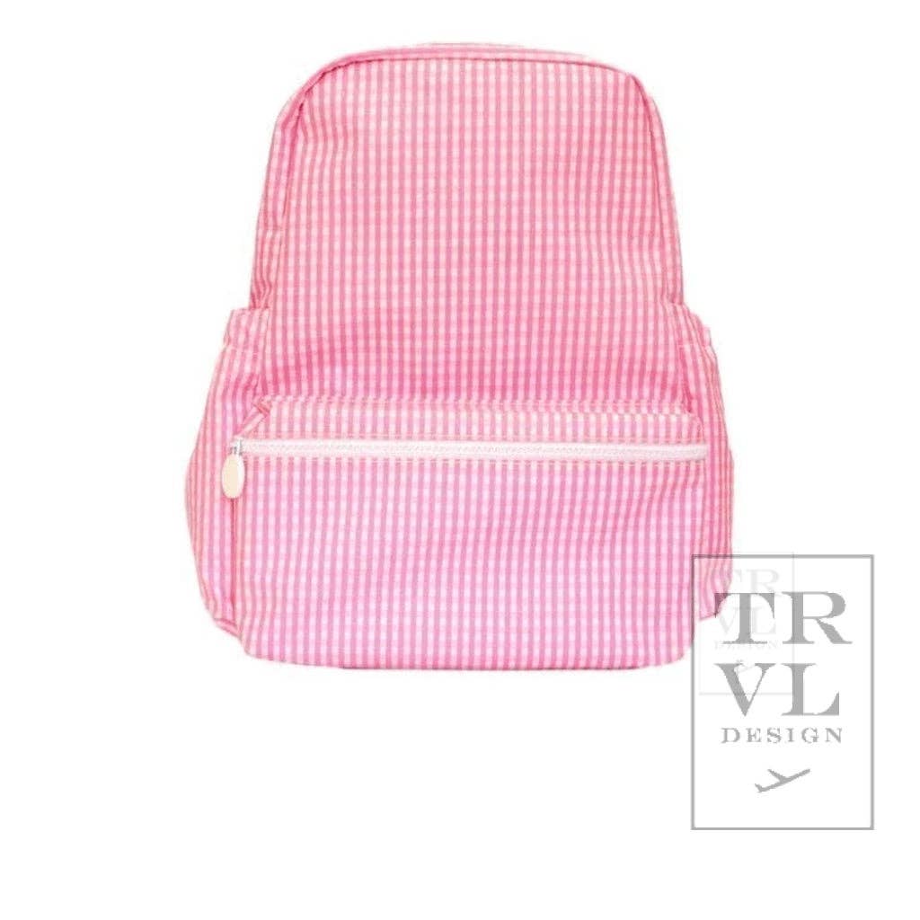 Backpacker - Backpack Gingham Pink - Premium Backpack from TRVL Design - Just $64.95! Shop now at Pat's Monograms