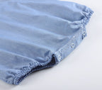 Classic Blue Denim Style Baby Bubble Romper — Lil Cactus Baby & Toddler Outfits