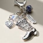 Western Cowgirl Boot Charm Ceramic | Beads Keychain — Frem