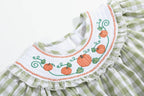 Sage Green Gingham Pumpkin Smocked Romper - Premium  from Lil Cactus - Just $36! Shop now at Pat's Monograms