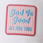 God Is Good Embroidered Patch Seersucker Brim Cap — Fashion City