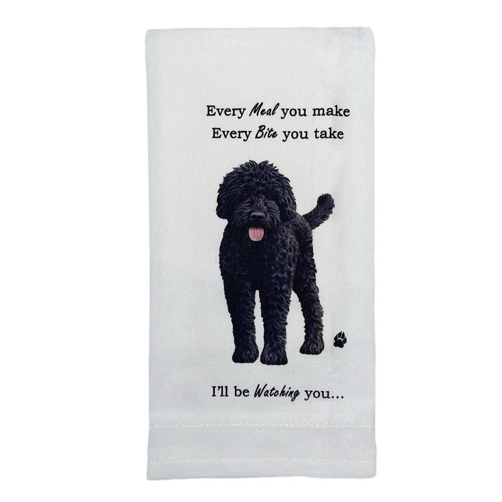 Black Labradoodle Kitchen Towel - Premium Kitchen Towel from E&S Pets - Just $10.95! Shop now at Pat's Monograms