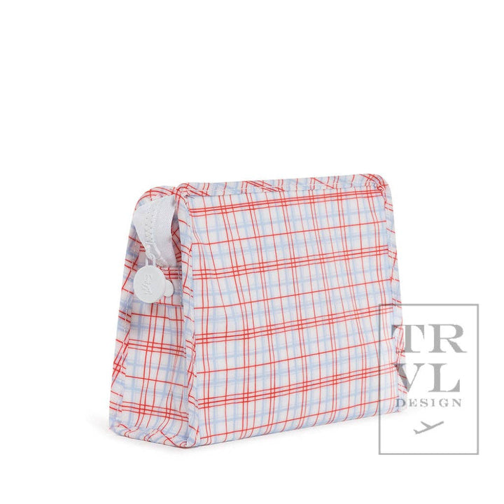 Roadie Medium - Classic Plaid Red Zip Pouch - Premium travel bag from TRVL Design - Just $28.95! Shop now at Pat's Monograms
