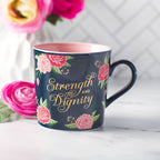 Strength & Dignity Pink Roses Coffee Mug - Prov. 31:25 — Christian Art Gifts gift item