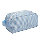 Gingham Traveler Bag — Mint Cosmetic Bag