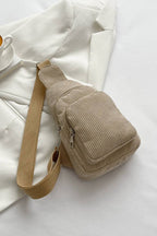 Corduroy Zipper Sling Bag — UNISHE Bags and Totes