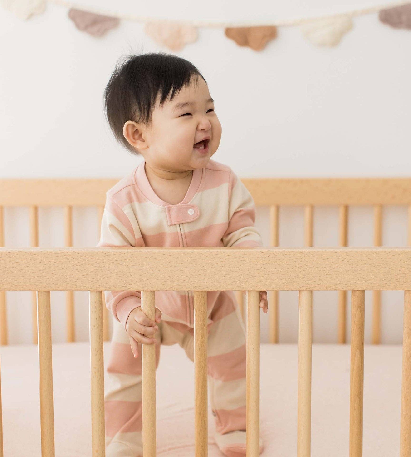 Rugby Stripe Organic Cotton Sleep & Play - Pink Sand - Premium Baby Sleepwear from Burt's Bees Baby - Just $14.95! Shop now at Pat's Monograms