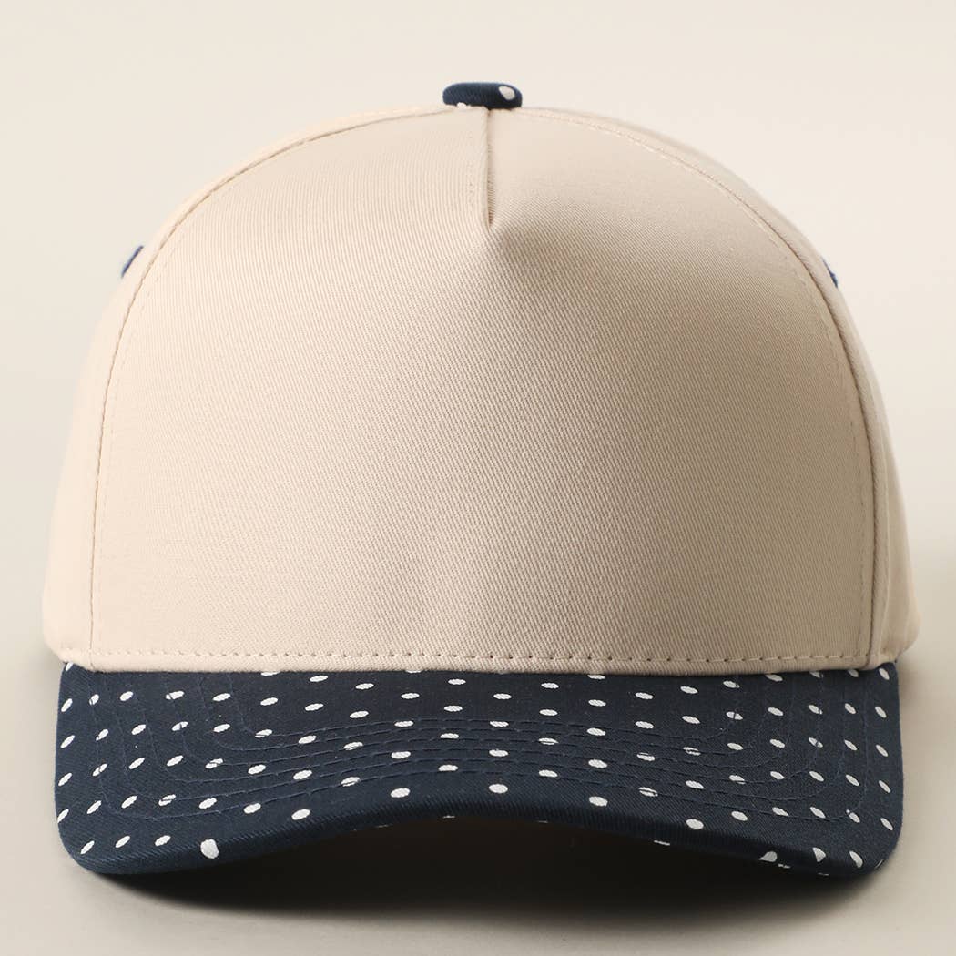SMALL POLKA DOT Brim Two-Tone Trucker Hat — Fashion City
