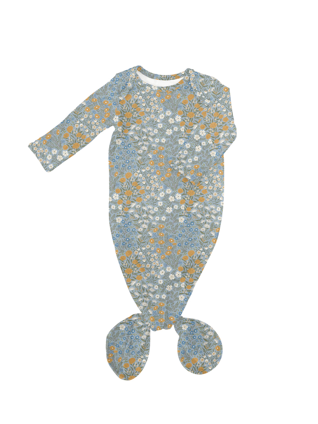 Blue Meadows - Knotted Infant Gown - Premium Baby Sleepwear from Goosies - Just $29.95! Shop now at Pat's Monograms