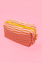 CHECKER MAKEUP COSMETIC POUCH BAG — JOSSLYN by Wall to Wall Cosmetic Bag