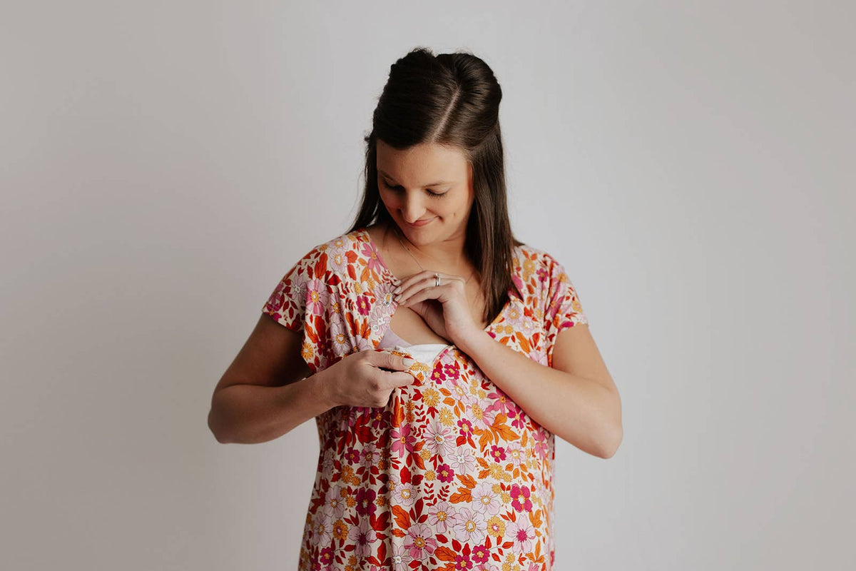 Wild Child Maternity Mommy Labor and Delivery/ Nursing Gown — Three Little Tots Maternity Clothing