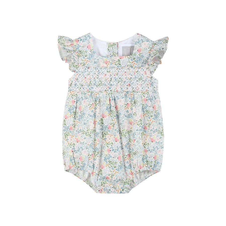 Pink Floral Print Smocked Futter Romper - Premium Baby & Toddler Outfits from Lil Cactus - Just $38.95! Shop now at Pat's Monograms