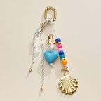 Nautical Beaded Bag Charm | Shell and Heart Accent Detail — Frem