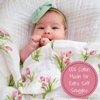 Tulip Garden Baby Swaddle Blanket — LollyBanks