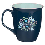 God is Good Navy Floral Ceramic Coffee Mug — Christian Art Gifts gift item