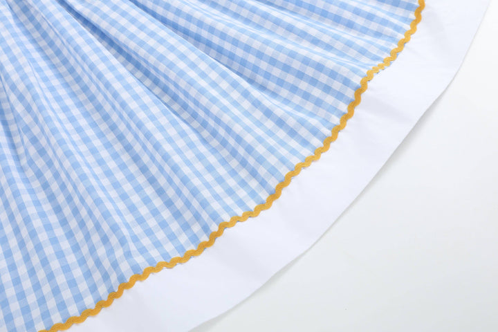 Blue Gingham Sunflower Smocked Bishop Dress - Premium Baby & Toddler Dresses from Lil Cactus - Just $42.95! Shop now at Pat's Monograms