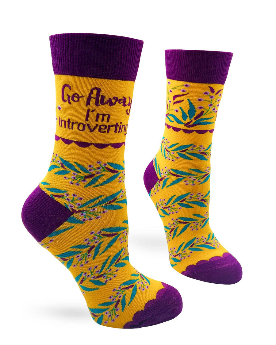 Go Away I'm Introverting Women's Novelty Crew Socks - Premium socks from Fabdaz - Just $11.95! Shop now at Pat's Monograms