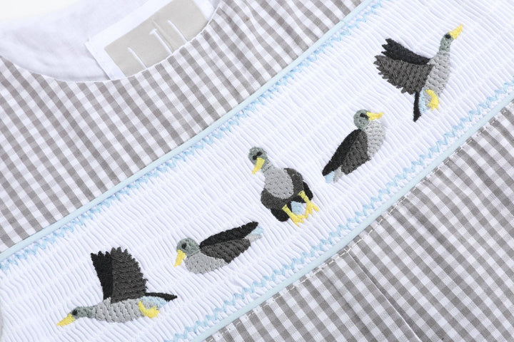 Light Gray Mallard Smocked Overalls - Premium Baby & Toddler Outfits from Lil Cactus - Just $38.95! Shop now at Pat's Monograms