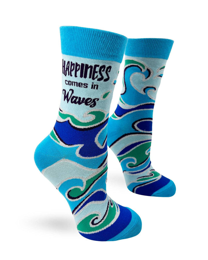 Happiness Comes in Waves Women's Crew Socks - Premium socks from Fabdaz - Just $12.95! Shop now at Pat's Monograms