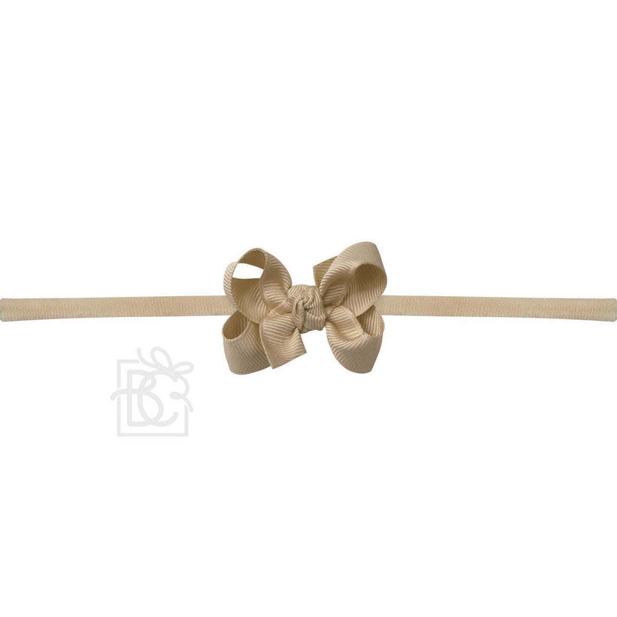 1/4" PANTYHOSE HEADBAND W/SIGNATURE GROSGRAIN BOW — Beyond Creations, LLC Baby Accessories