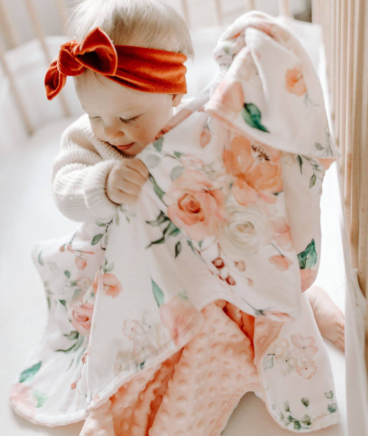 Premium Baby & Toddler Blanket - Peach Floral - Premium Swaddle from Honey Lemonade - Just $45.95! Shop now at Pat's Monograms