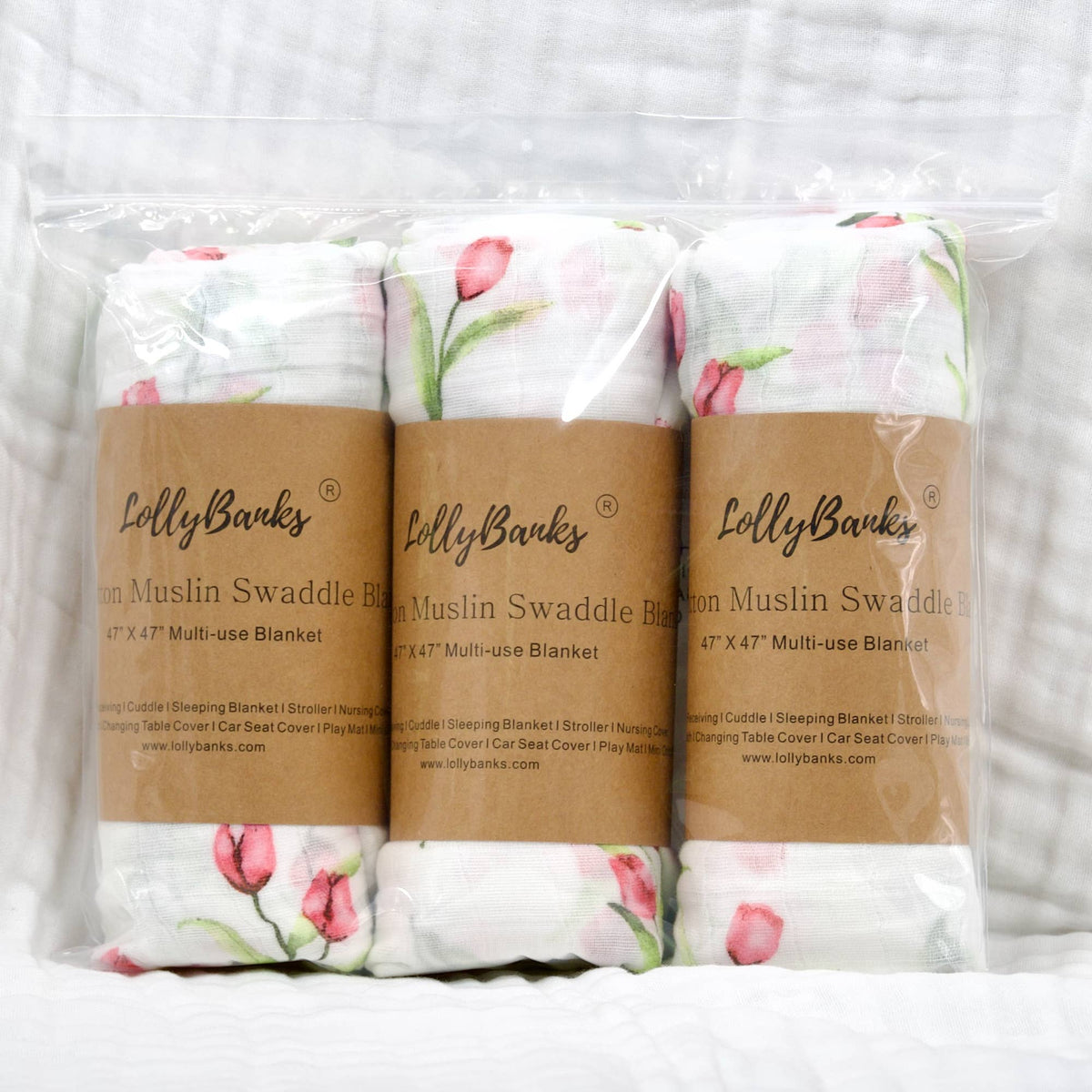 Tulip Garden Baby Swaddle Blanket — LollyBanks