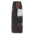 Canvas Cowhide & Leather Women Crossbody - Platinum/ Black — Sixtease Bags USA