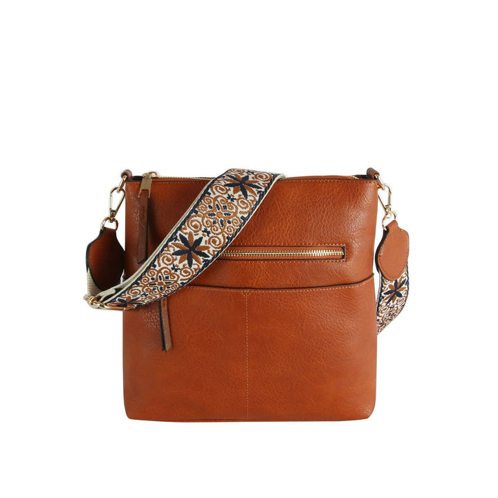 Guitar Strap Leather Front Zipper Crossbody Bag - Premium handbag from Handbag Factory Corp - Just $38.95! Shop now at Pat's Monograms