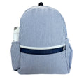 Seersucker Medium Backpack w/ Pocket — Mint